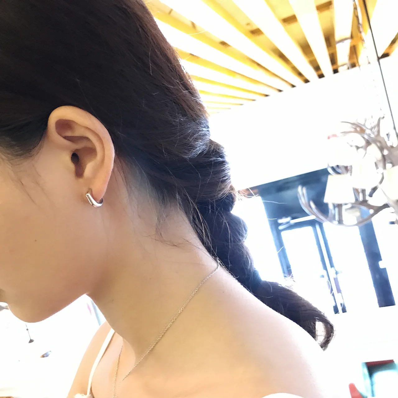 S925 Sterling Silver Irregular Geometric White Gold Ear Nails Hook Korean Earring for Women | Украшения и аксессуары