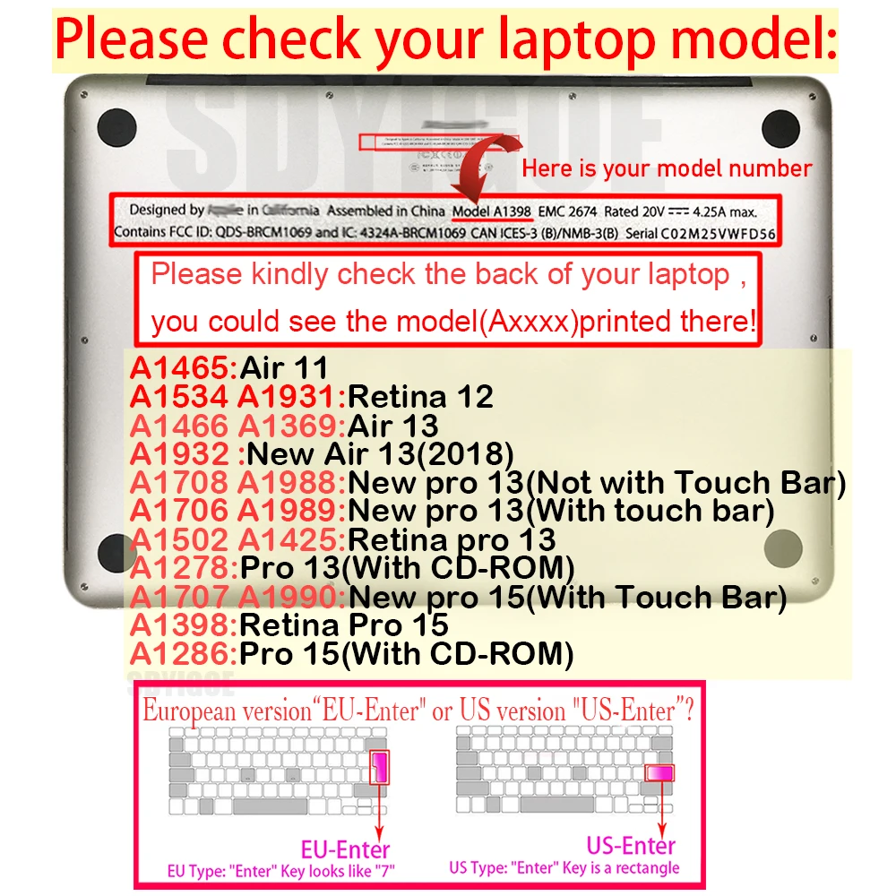 Чехол для клавиатуры европейская версия Macbook 12 дюймов A1534 Retina Pro 13 не с сенсорной