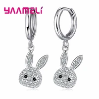 hot sale rabbit shape cute jewelry for woman girl 925 sterling silver stud earrings hot sale ear accessories