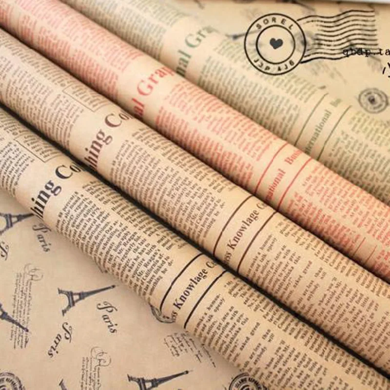 10 шт./лот крафт бумага для упаковки цветов оберточная подарков упаковочные