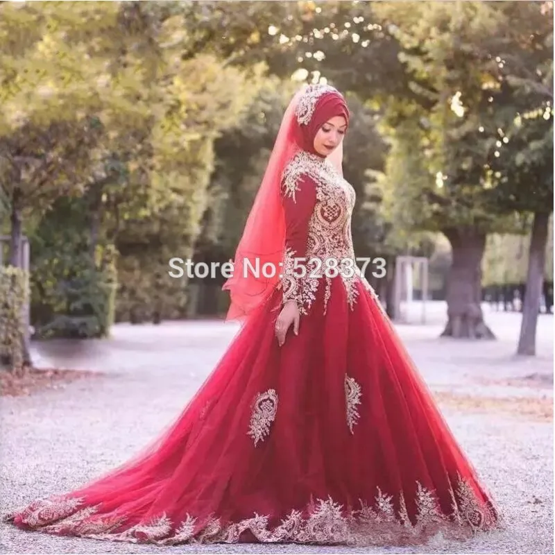 YNQNFS MW4 Robe de Mariee Золотое кружевное платье цвета красного вина из тюля с длинными