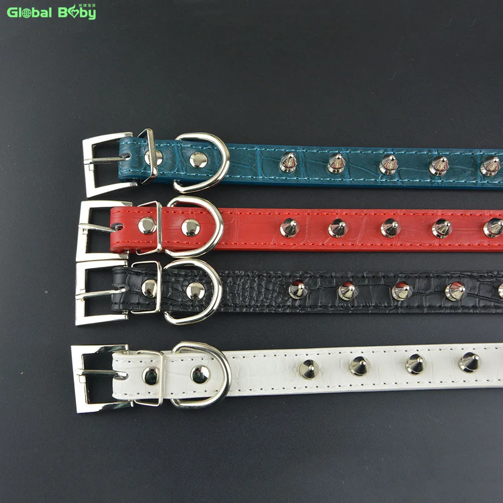 (50 Pieces/lot) Wholesale Gator Pu Leather One Row Studded Spikes Dog Pet Collar Small Medium | Дом и сад