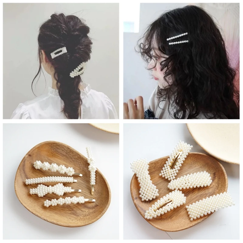 Заколки для волос с искусственным жемчугом заколки милые аксессуары модные