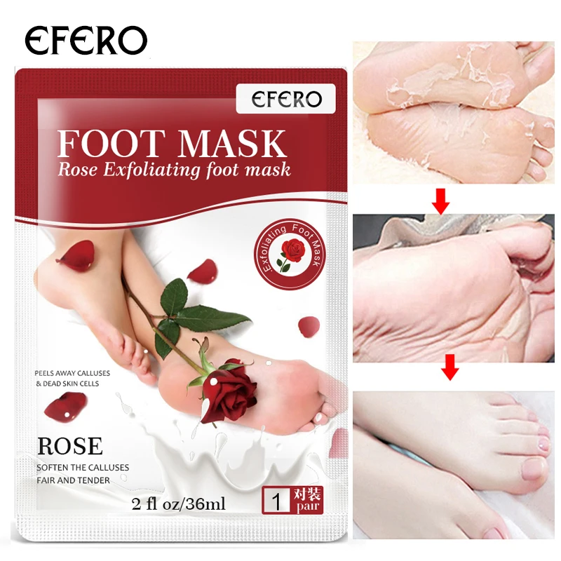 Отшелушивающая маска для ног EFERO Rose крем на каблуках удаляет омертвевшую кожу