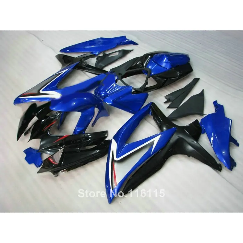100% новый Инжекционный комплект обтекателей для SUZUKI K8 GSXR 600 750 2008 2009 2010 синий черный