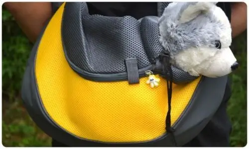 Pet Carrier Кошка Щенок маленькое животное собака Перевозчик Слинг Передняя сетки путешествия тотализатор сумка Рюкзак ПЭТ миску силикона дополнительно SL - Цвет: Yellow