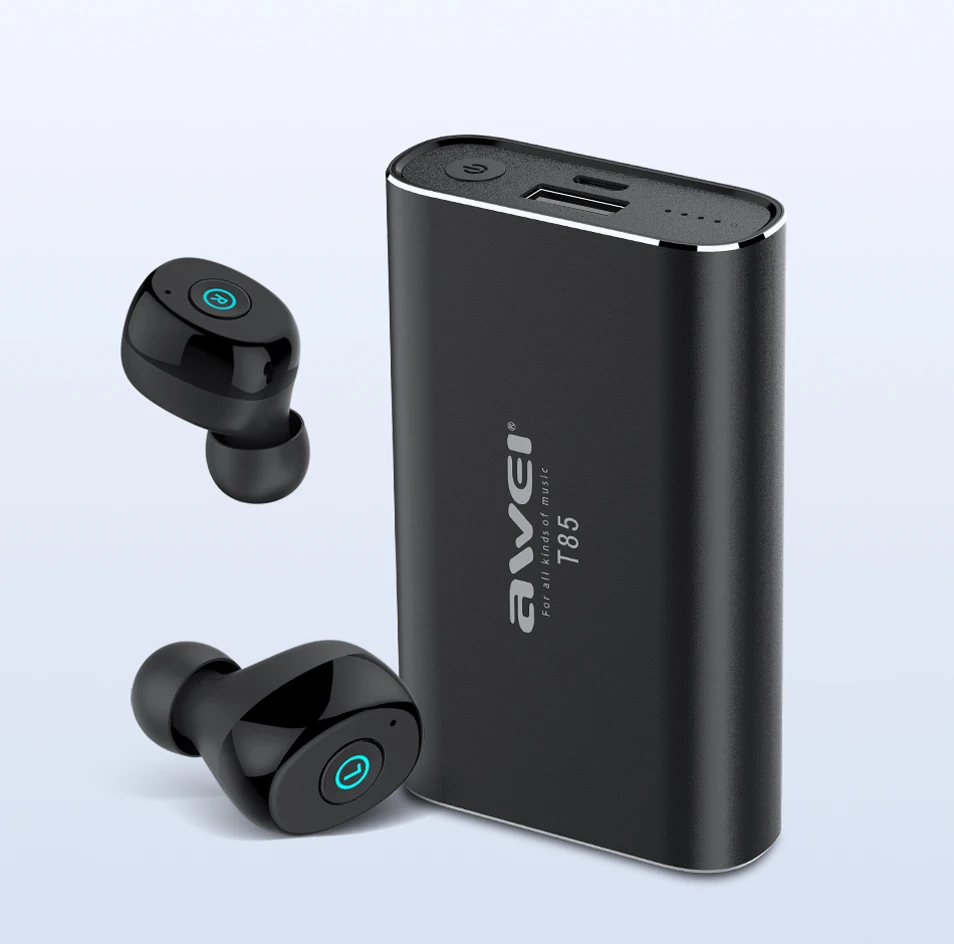 TWS-Наушники AWEI T85 с поддержкой Bluetooth 5 0 и внешним аккумулятором на 1800 мА · ч |