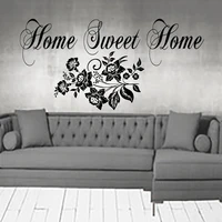 zooyoo home sweet home modern wall sticker living room sofa background decorative vinyl flowers wall decal