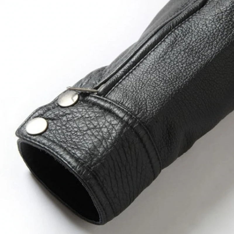 

Men Genuine Leather Cowskin Real Leather Motorcycle Jackets Autumn Black Big Pocket Lapel Male Slim Fit Biker Coats High Quality