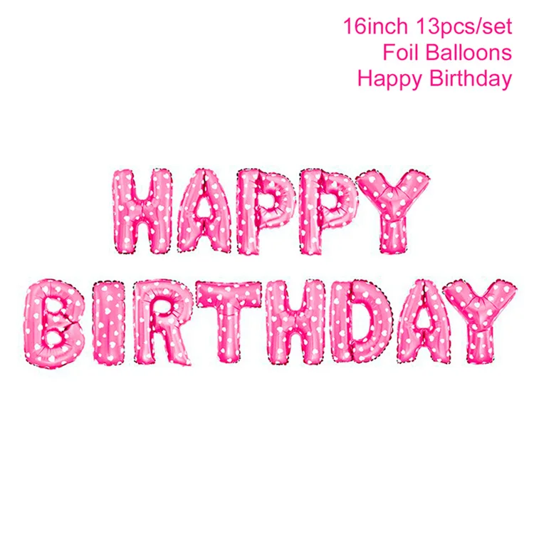 Pink happy birthday Huiran шар с днем рождения, шар из розового золота, конфетти, шар для дня рождения, декор для детей, взрослых, принадлежности для дня рождения, балоны - Цвет: Pink happy birthday