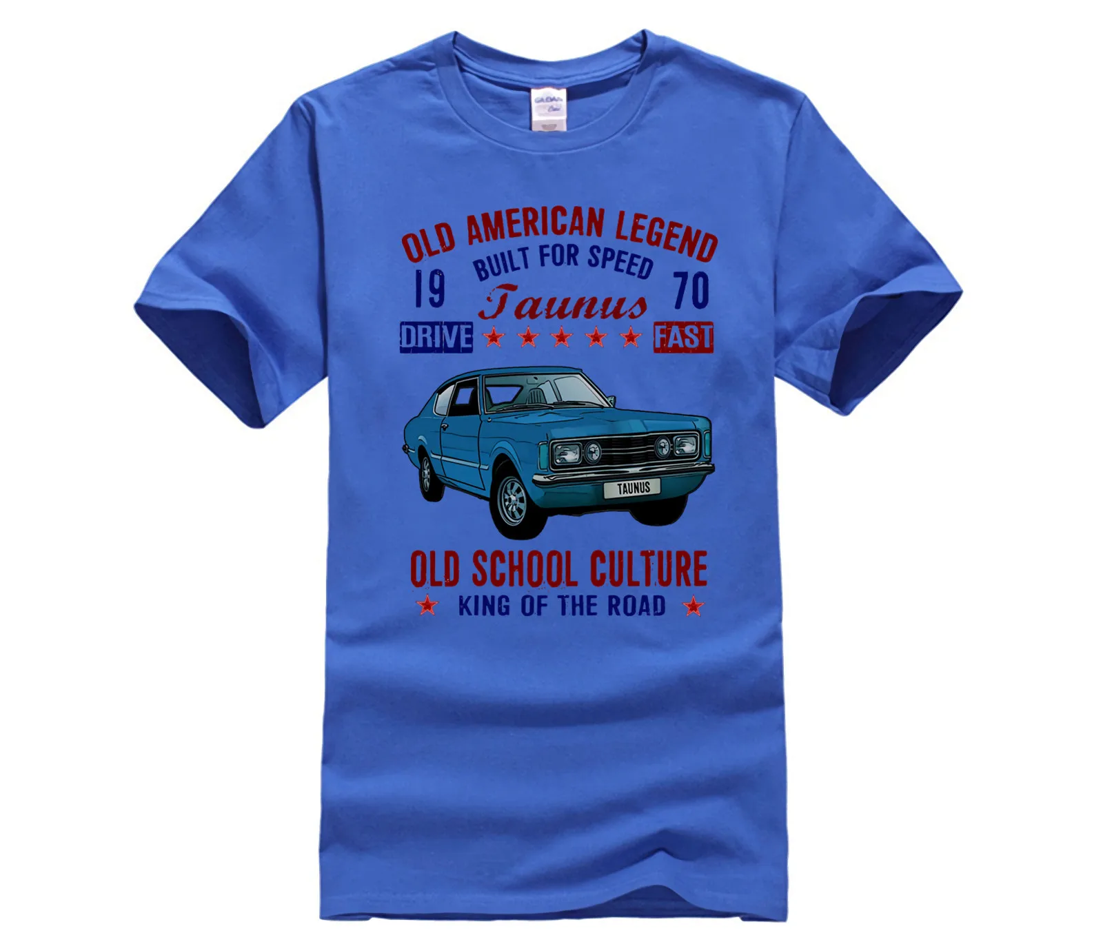 Men's white short sleeve t-shirt VINTAGE AMERICAN CAR TAUNUS 1970 NEW COTTON Fashion T Shirt 100% Cotton | Мужская одежда