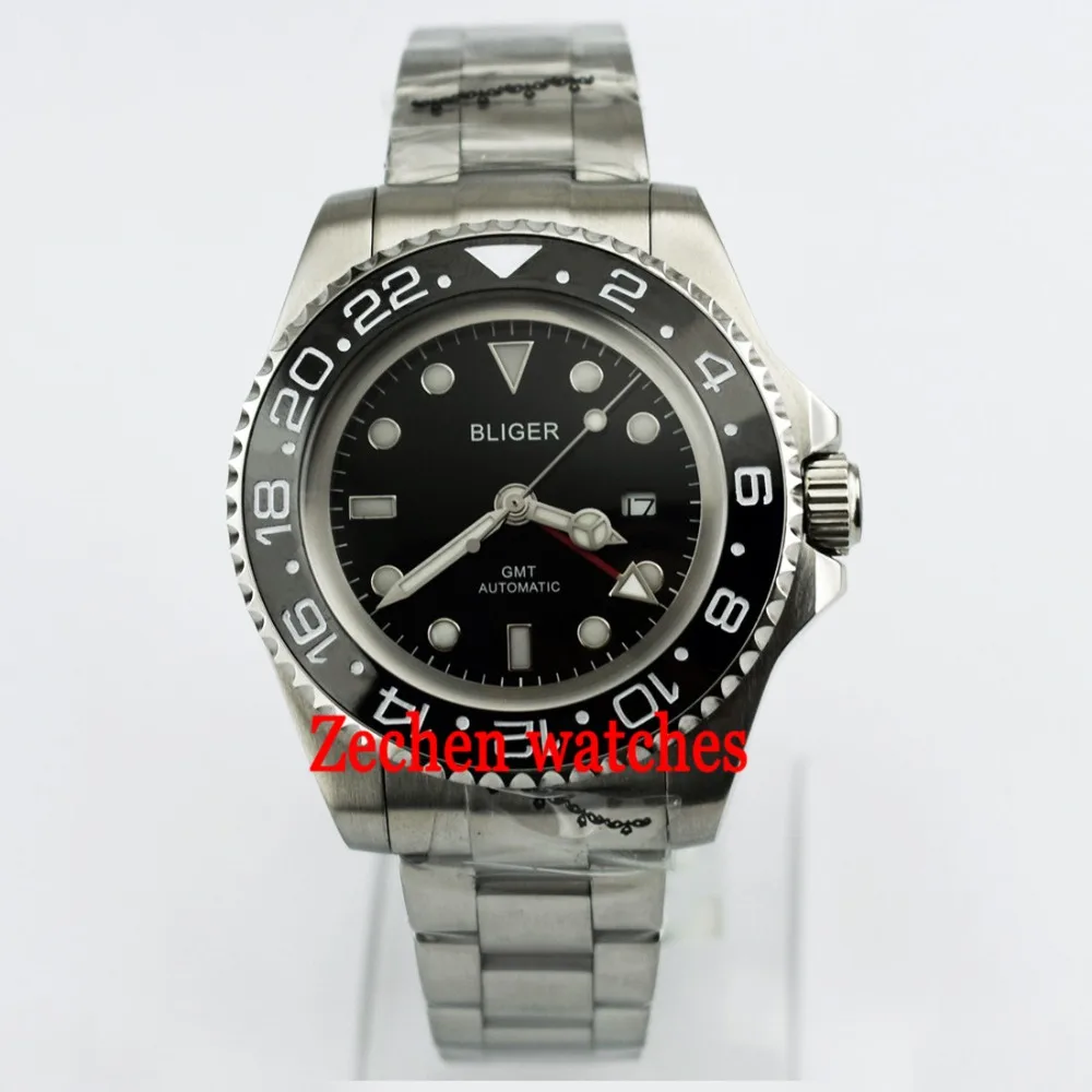 43 мм Bliger DG3804 GMT автоматические механические светящиеся мужские часы наручные |