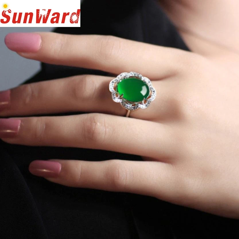Женское кольцо с зеленым цирконом серебряное Цирконом|wedding rings|green ringfashion rings women |