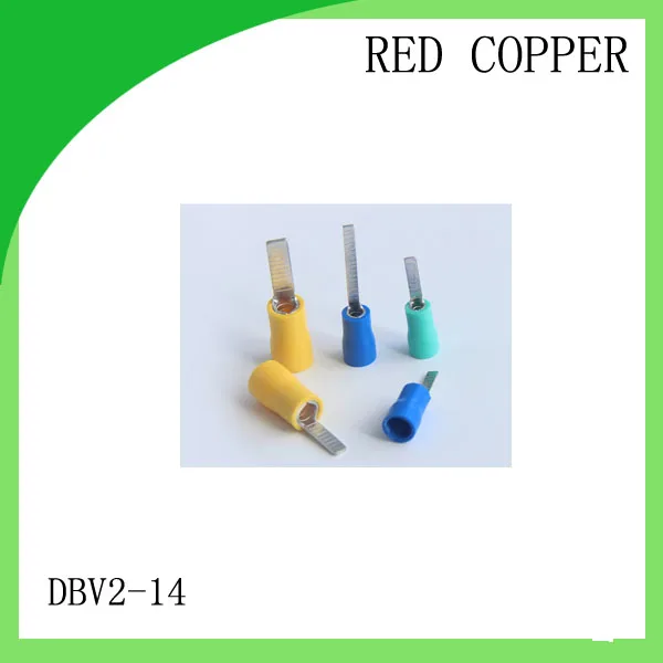 

good red copper 1000 PCS DBV2-14 Cold Pressed Terminal Connector Suitable for 16AWG - 14AWG Chip pre-insulated terminals