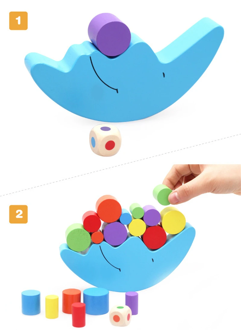 Moon Balance Game Baby Early Learning Toy For Children Wooden Toys Balancing Colorful Blocks Educational Toys|Деревянные
