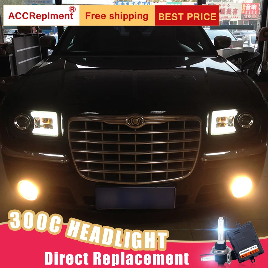 2 шт. светодиодный фары для Chrysler 300C 2005 2012 Автомобильные ангельские глазки