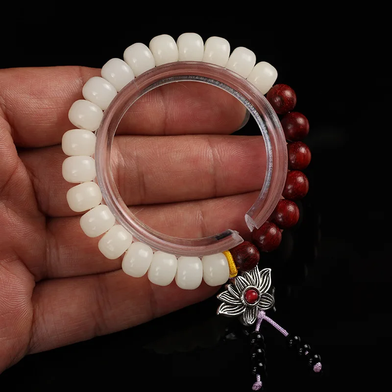 Белые браслеты из плодовых косточек Bodhi ожерелье с подвеской в виде гайки Tagua
