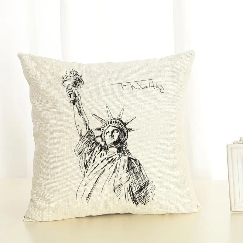 Скандинавский город здания наволочки статуя наволочка &quotСвобода&quot сиденья