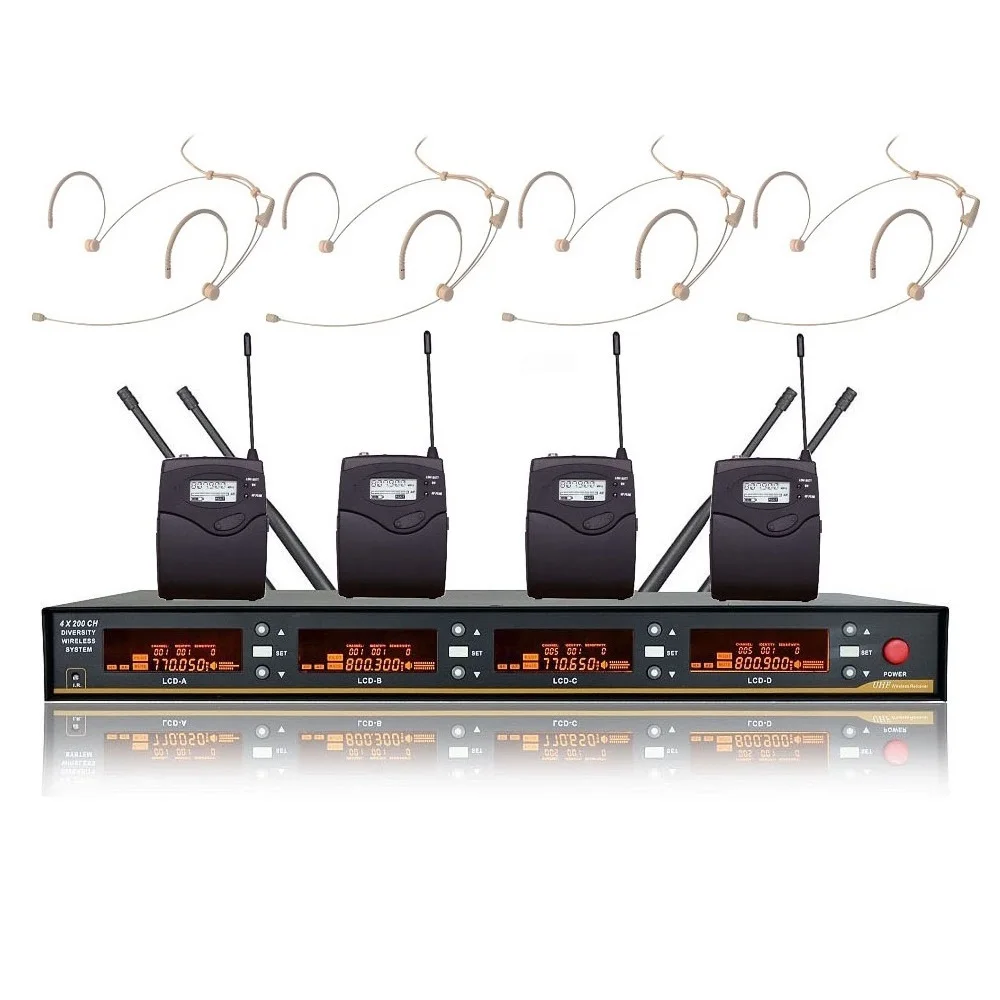 Микрофон с 4 канальными бабочками система uhf карманный микрофон отворотом
