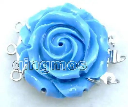 Big 30mm blue synthesize Coral Flower shape Three strands Clasp-gp68 Wholesale/retail Free shipping | Украшения и аксессуары