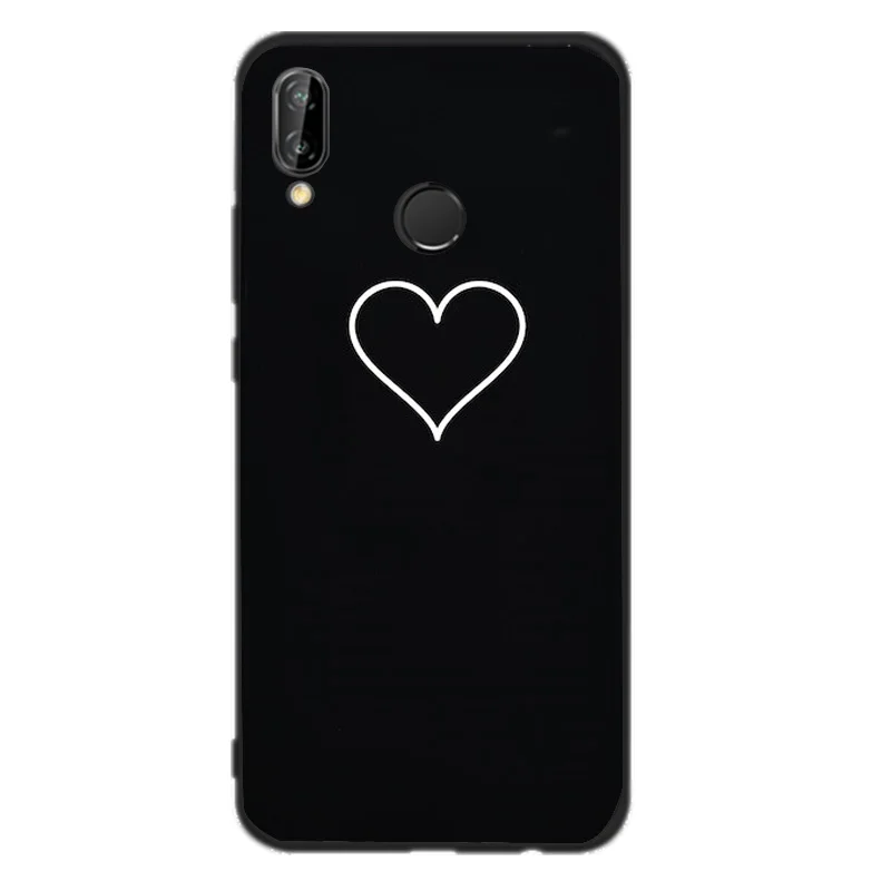 Hot for Huawei Mate 10 lite case P smart Black Line Friends Love Heart Coque P20 Accessories |