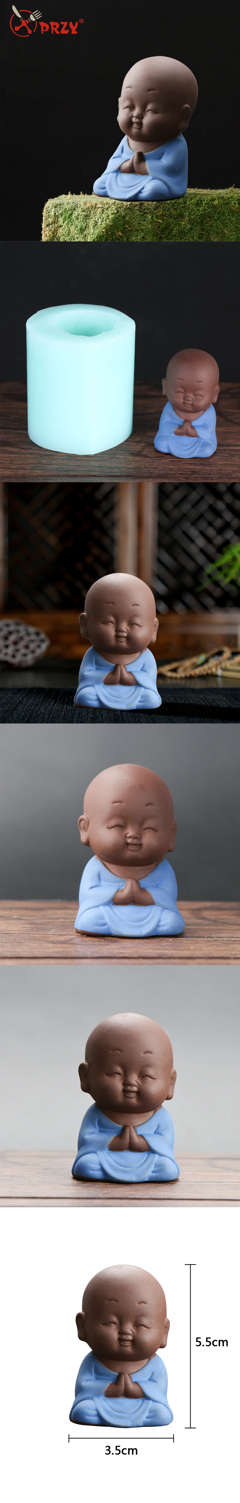 6 стилей Милые 3D Смеющийся Будда монах Силиконовые формы ручной работы статуя Будды плесень смолы глина 3D Будда свечи мыло изготовление плесень