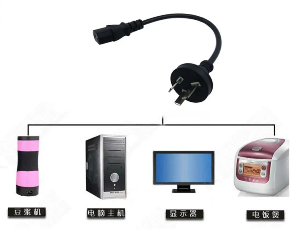 IEC60320 IEC 60320 C13 сетевой шнур короткий портативный кабель 20 см 2500 Вт для машины
