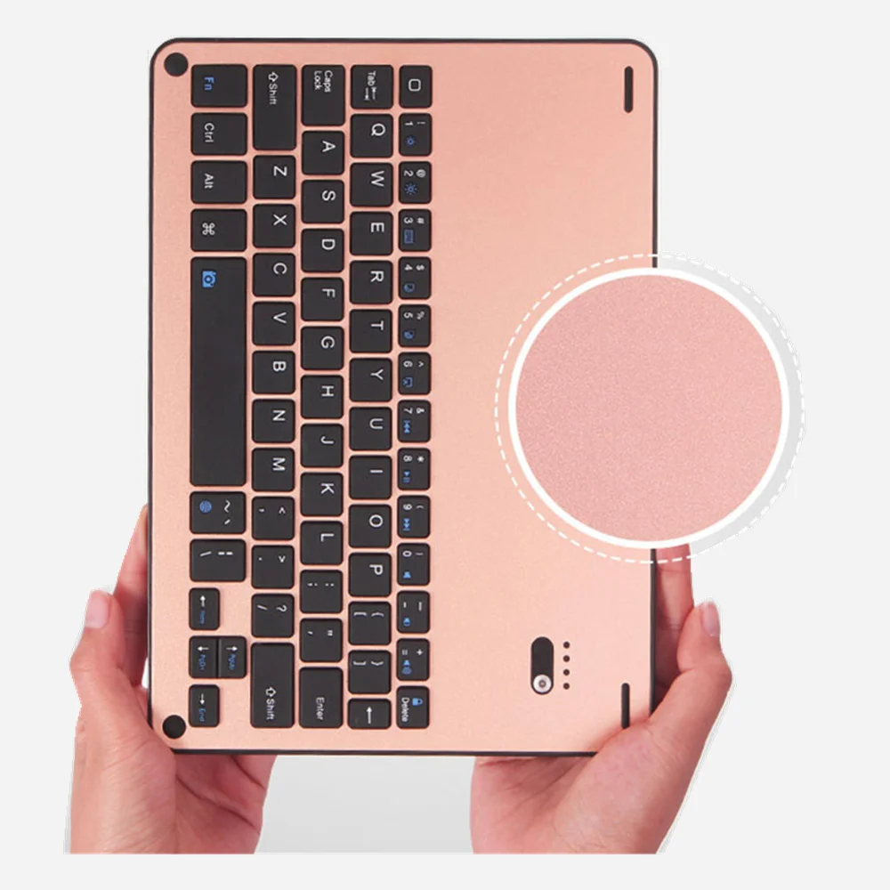 Kemile Съемная 7 цветов Беспроводная Bluetooth Роскошная клавиатура из алюминиевого