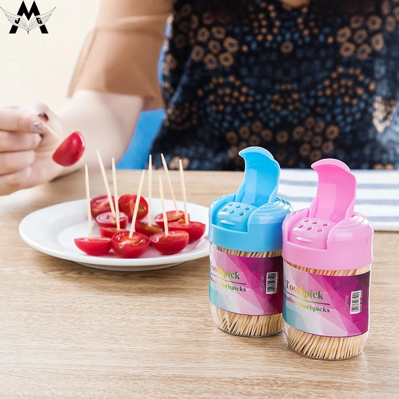 MeiJiaG Eco-Friendly Material Toothpick Holders With 350 Bamboo Toothpicks Three Classic Colors Optional | Дом и сад