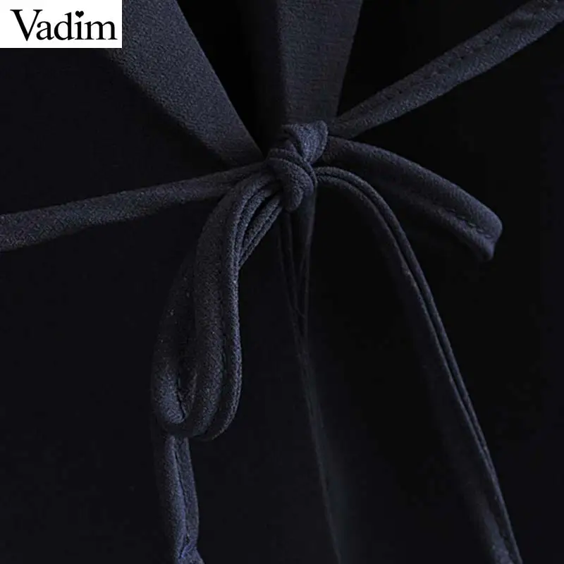 Женское элегантное платье vadim открытый стежок Блейзер галстук-бабочка на шнурке