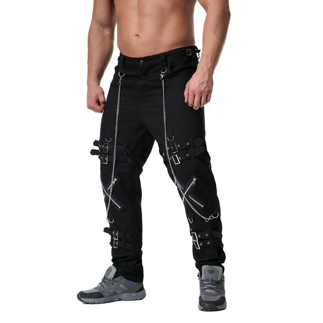 Новинка 2019 мужские весенние брюки брюки-карго с несколькими молниями мешковатые