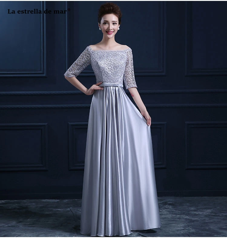 Vestido madrinha, новинка, вырез-лодочка, кружевное, рукав 3/4, длина до пола, бордовое, фиолетовое, королевское, синее, серебряное, белое платье подружки невесты