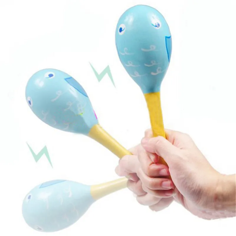 Детские деревянные погремушки maraca 11 см, детские музыкальные вечерние погремушки, шейкер для детей, деревянный музыкальный инструмент