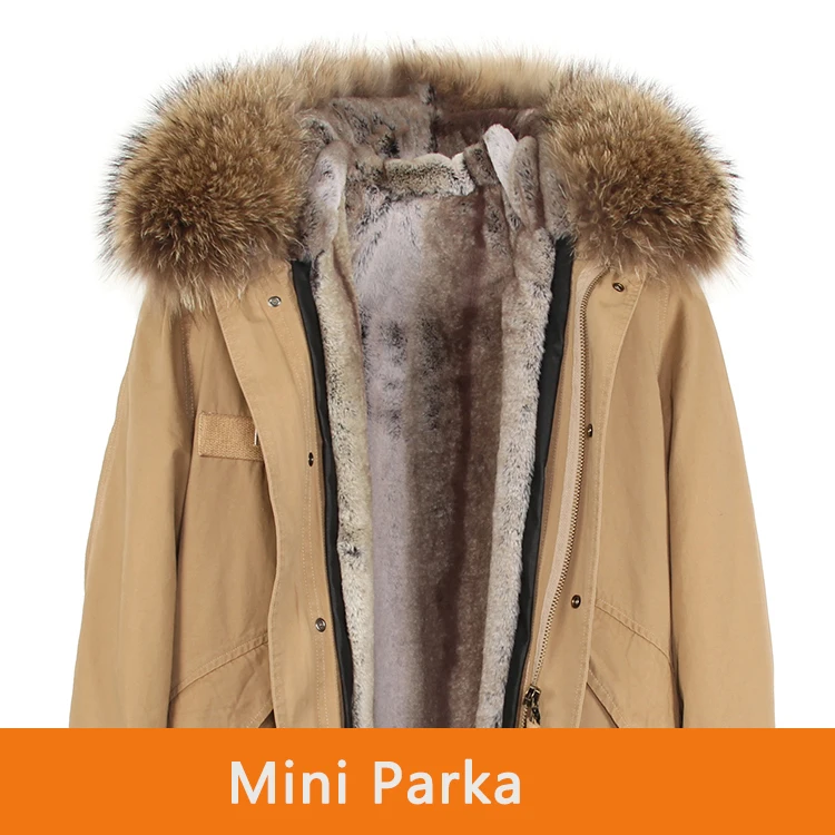 color 32 JAZZEVAR Женские куртки армейский зеленый воротник из меха енота куртка-парка с капюшоном верхняя одежда для детей возрастом от 2 в 1 съемный зимняя куртка с подкладкой - Цвет: color 32