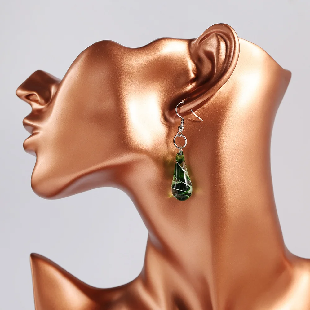 DoreenBeads Модные женские висячие серьги прозрачные капли воды стекло бисер кулон