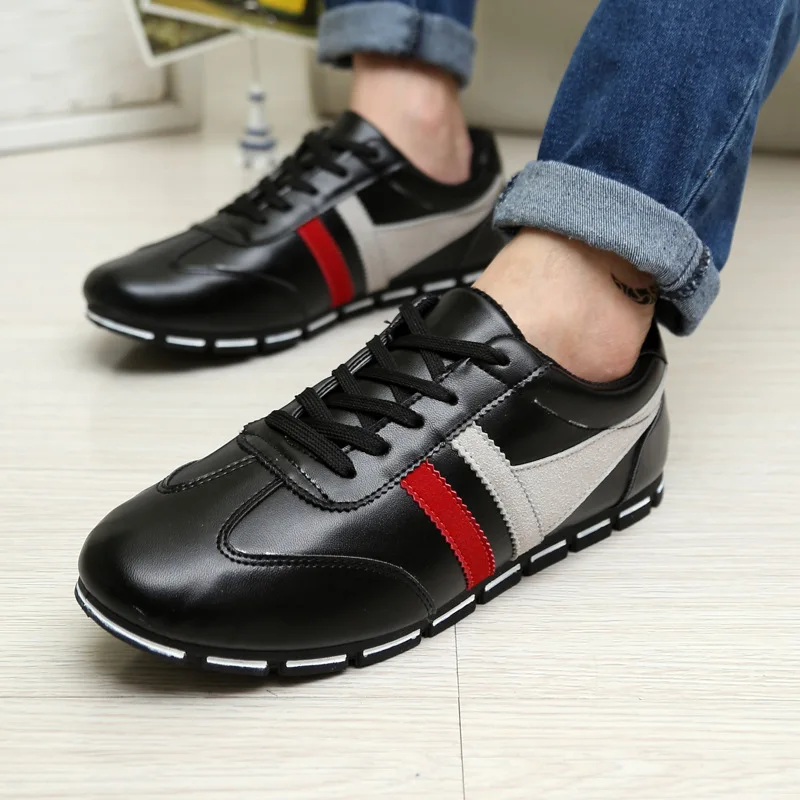NEW fashion men sneakers flat shoes PU leather Casual breathable male size 39-44 | Спорт и развлечения