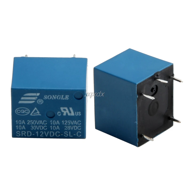 5 шт. контактов реле DC12V 10A высокая сила тока катушки PCB SRD 12VDC SL C Прямая