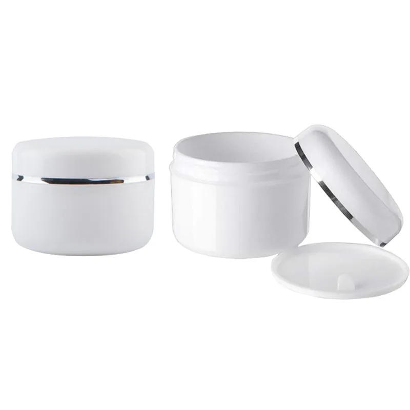 10Pcs Refillable Travel Face Cream Lotion Cosmetic Container Sample Bottle 10/20/30/50/100/250g Plastic Empty Makeup Jar Pot