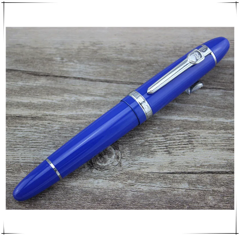 Роскошная металлическая перьевая ручка Jinhao 159 с синим и серебряным наконечником