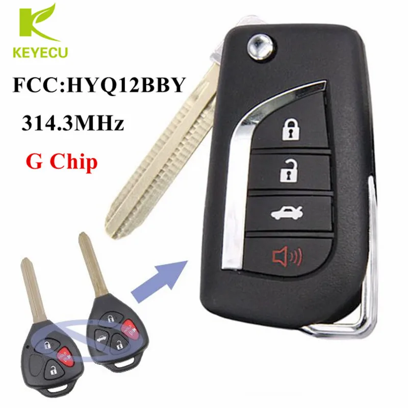 KEYECU модификация откидной дистанционный ключ брелок 314 3 МГц G чип для Toyota Camry Corolla
