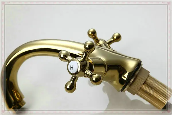 Bathroom Basin Golden Color Kitchen Sink Faucet Ti-PVD Finish Mixer Tap Brass G6520 vasos for jillkets electric water hea | Обустройство