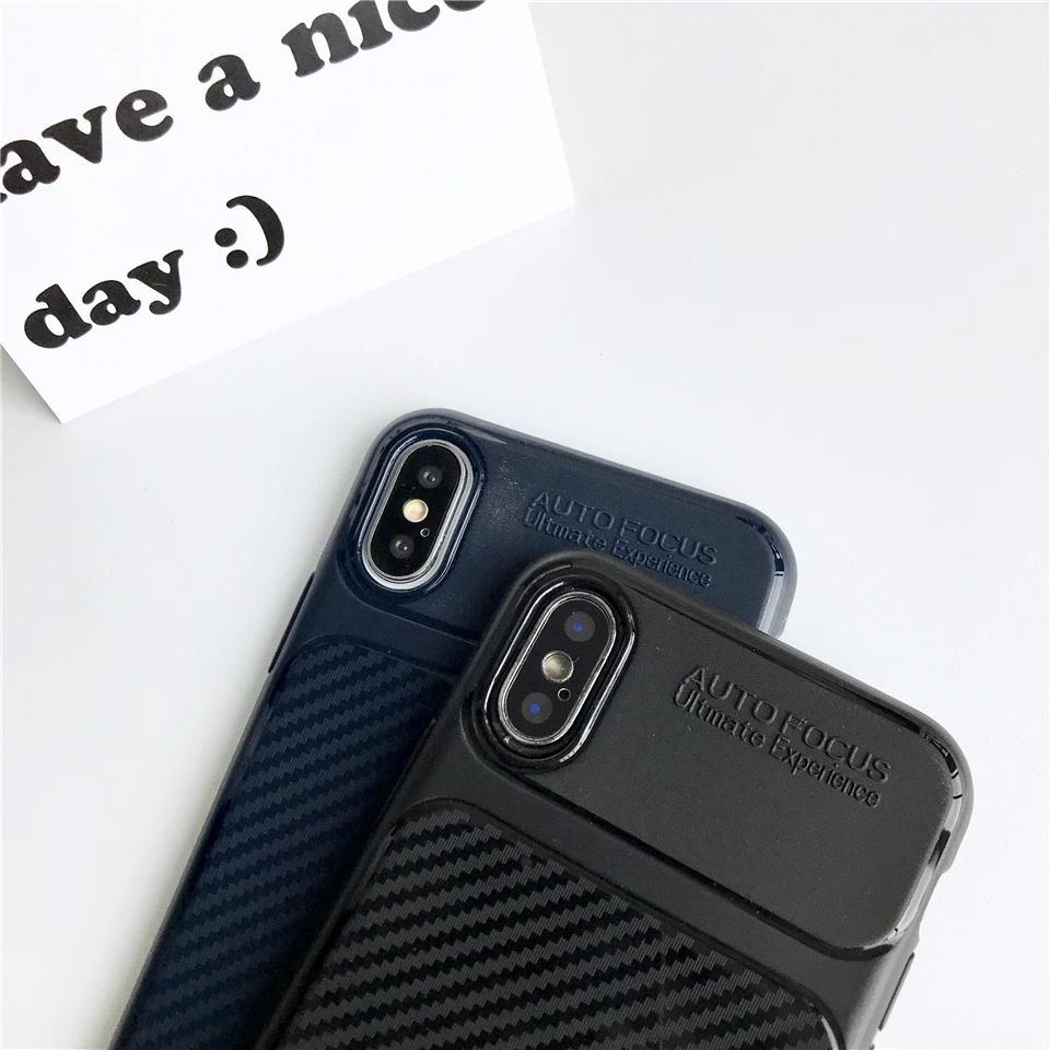 Популярные Роскошные панцири углерода волокно матовая чехол для iphone X случае Fundas