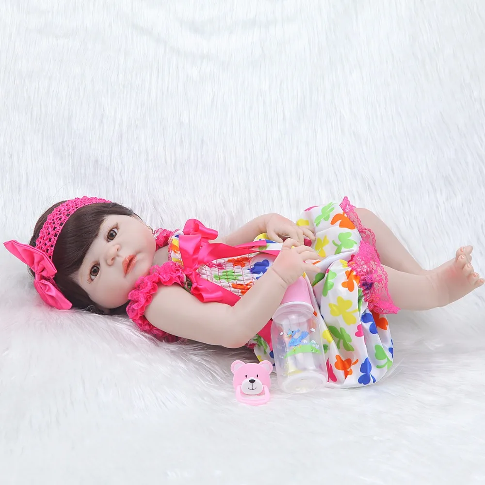 57 см полностью силиконовая Реалистичная кукла для новорожденных девочек
