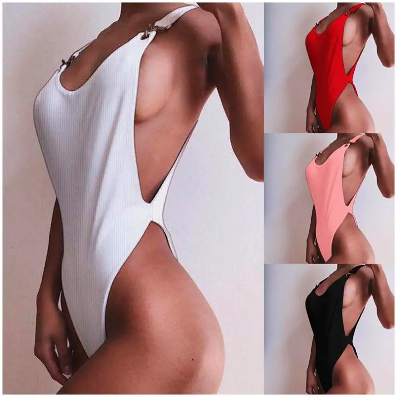 Только что поступившие 4 цвета с пряжкой детали купальные костюмы Sexi Lady Высокая