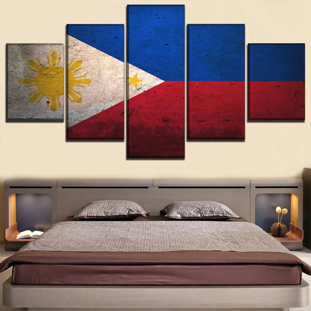 Модульные холщовые картины Домашний декор стен HD Печать плакаты 5 шт. флаг