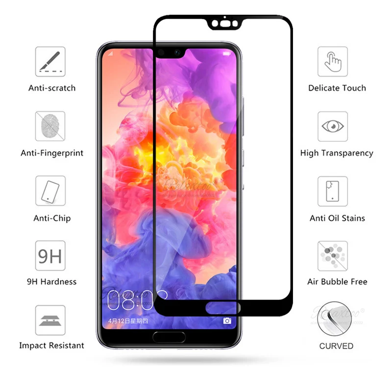 Закаленное стекло с полным покрытием для Huawei p20 lite pro Защитная пленка экрана P20Lite