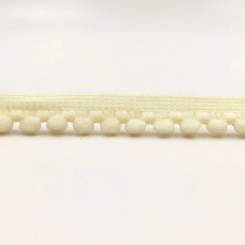 Beige 5 ярдов помпон отделка шар 11 мм Мини жемчужный помпон лента с бахромой швейная кружевная трикотажная ткань ручной работы аксессуары для рукоделия - Цвет: Beige