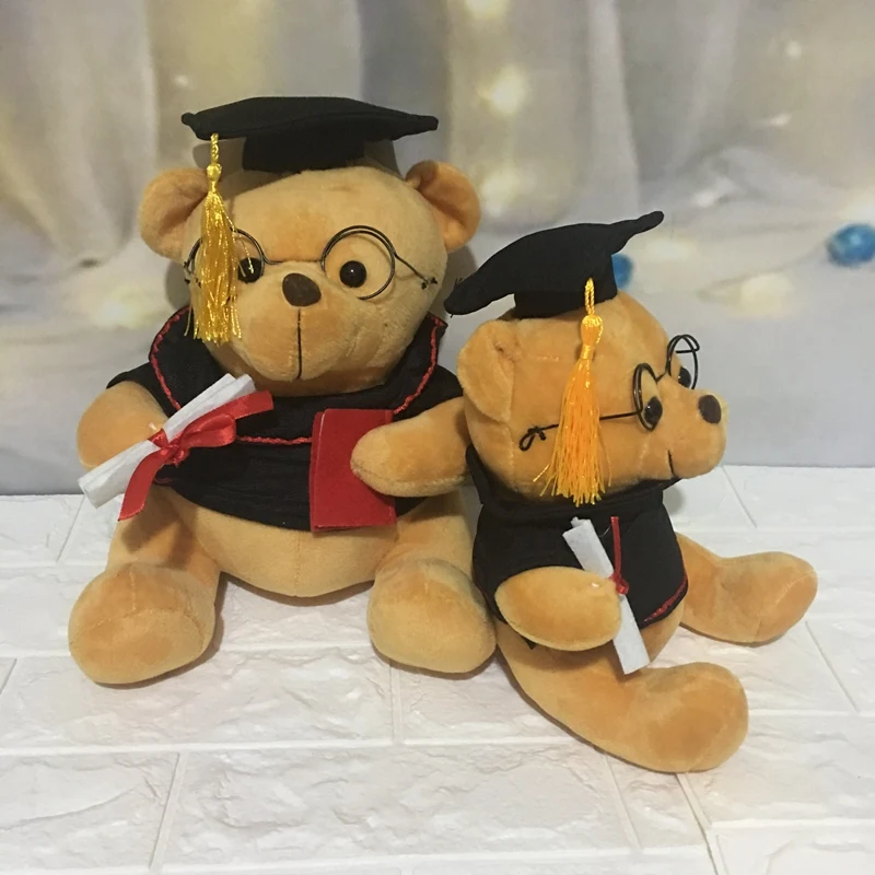 

1pc 35cm Graduating Dr. Bear Teddy bear plush toy stuffed soft lovely bear animal dolls baby kids birthday gift