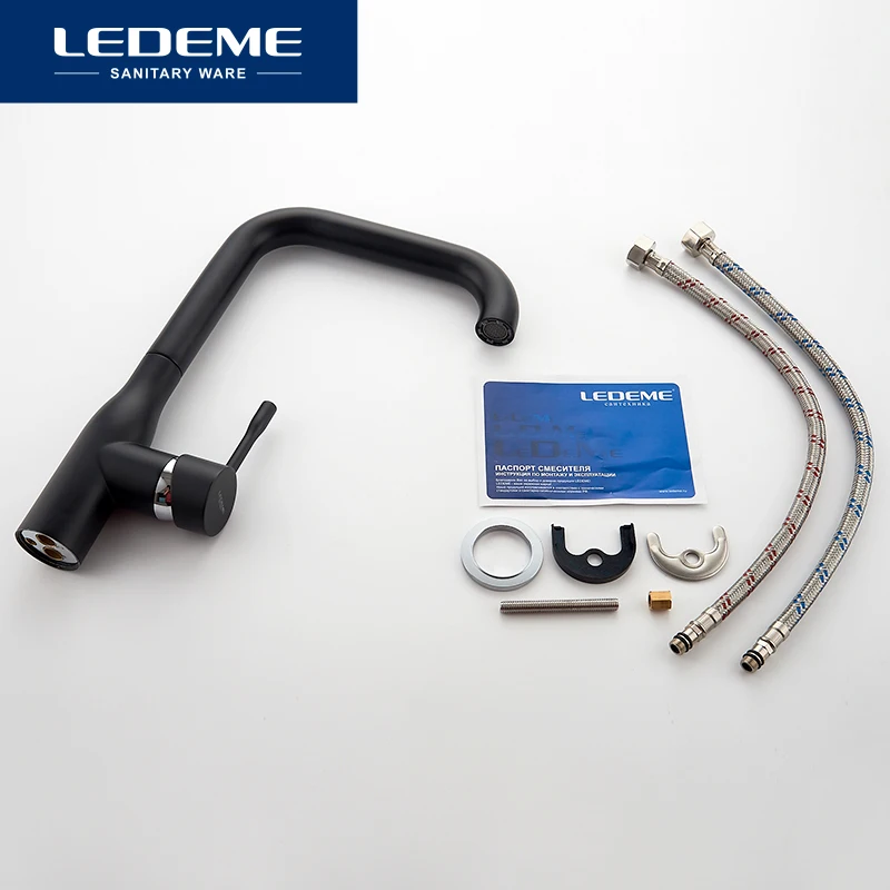 ledeme new kitchen faucet surface finishing brass black spray paint colorful brass main material kitchens faucets single handle free global shipping