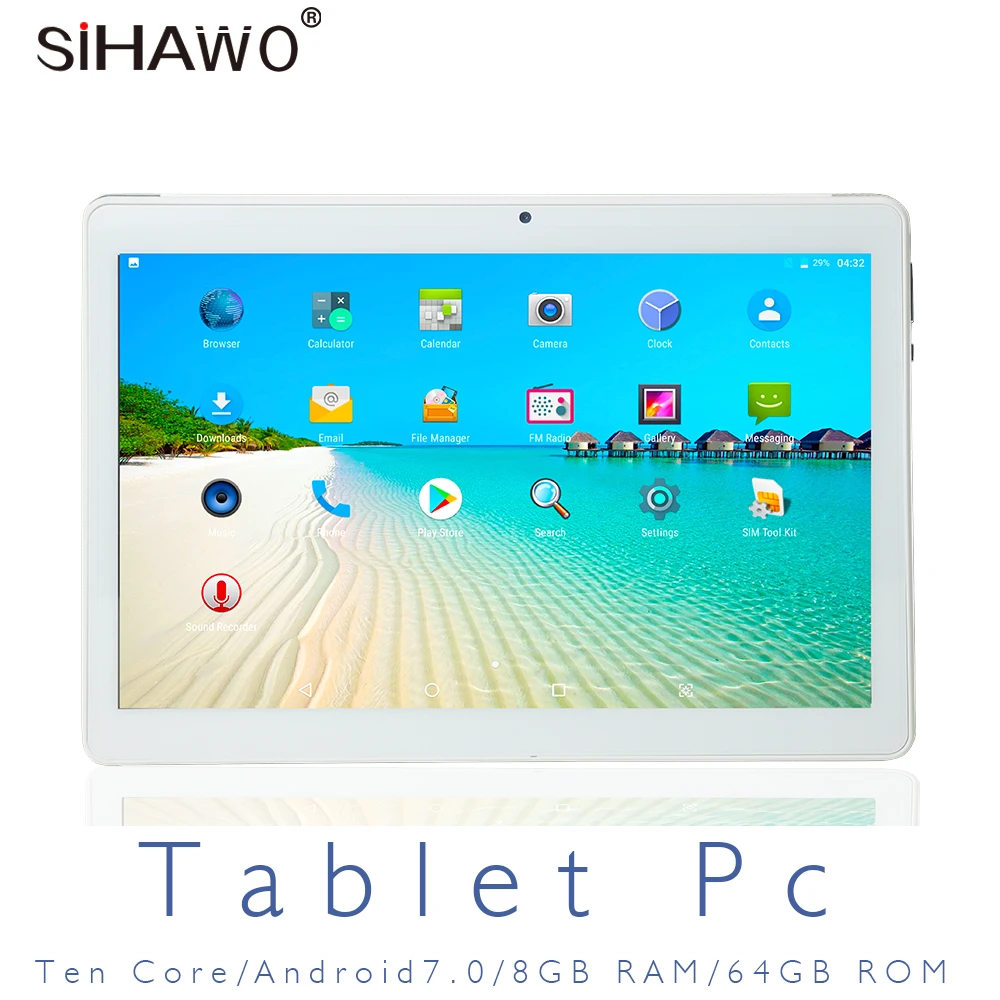 10 1 дюйма Dual SIM 4G Телефонный звонок OTG Core 2560x1600 8G + 64G android планшет pc FM Bluetooth Wi Fi gps ips Tablet